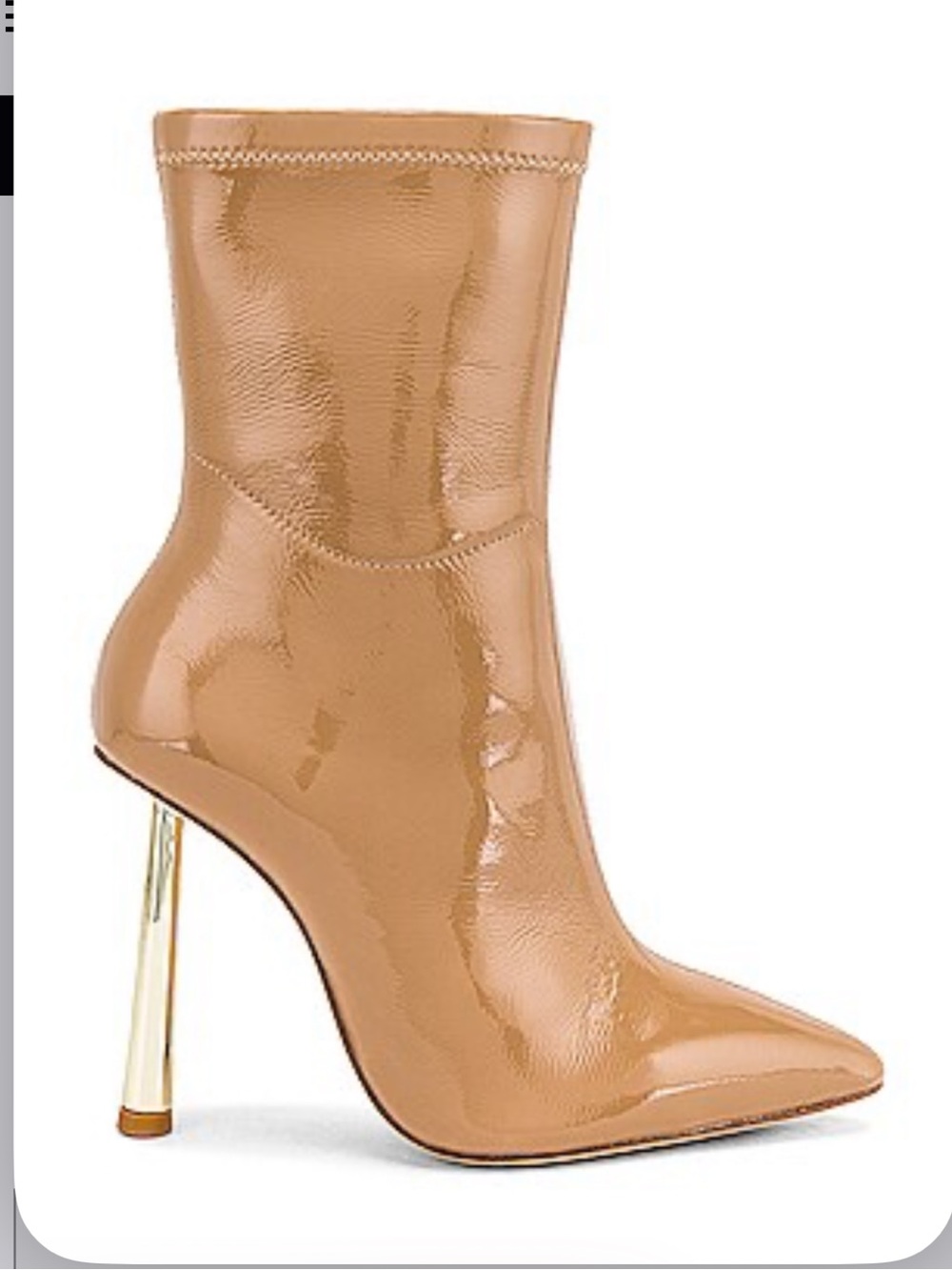 Michael Costello x REVOLVE Milano Bootie Cream Metal Stiletto Pointed Toe Sz 8